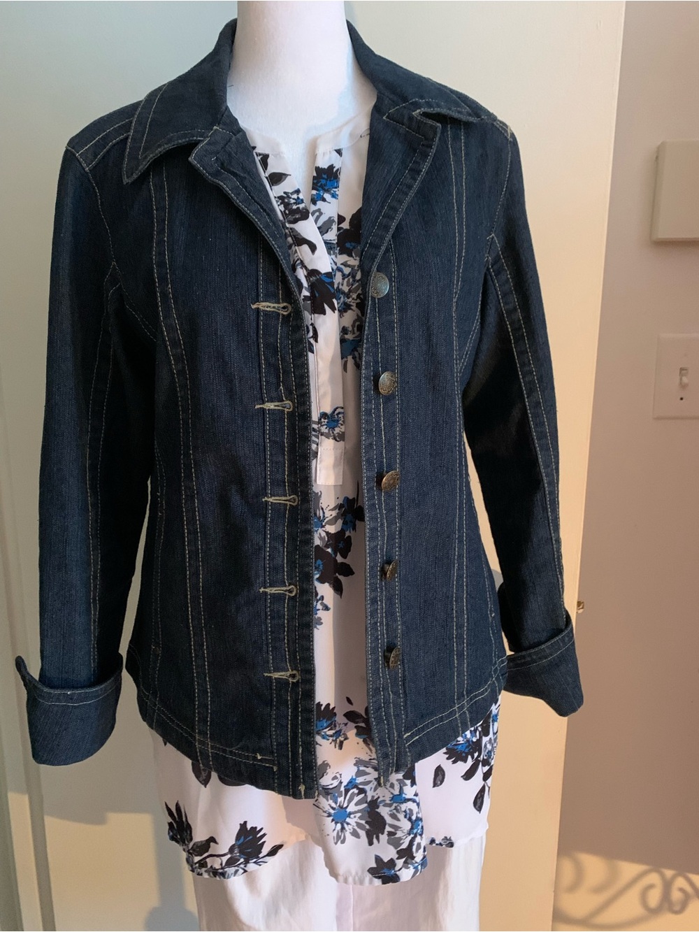 LAL live a little , Dark Blue Denim Jacket - Button Front